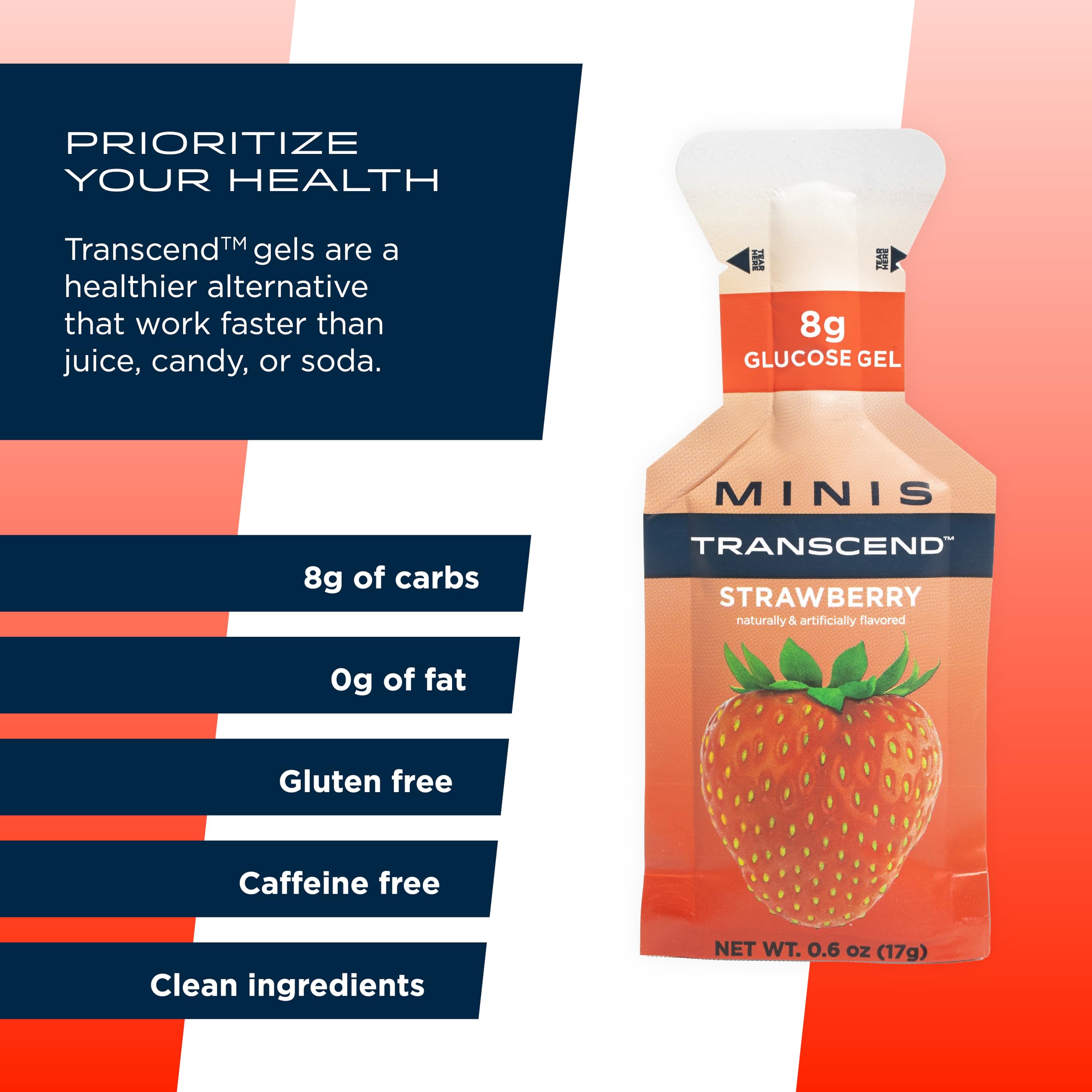 Transcend mini strawberry gel pack being opened for fast energy during cycling