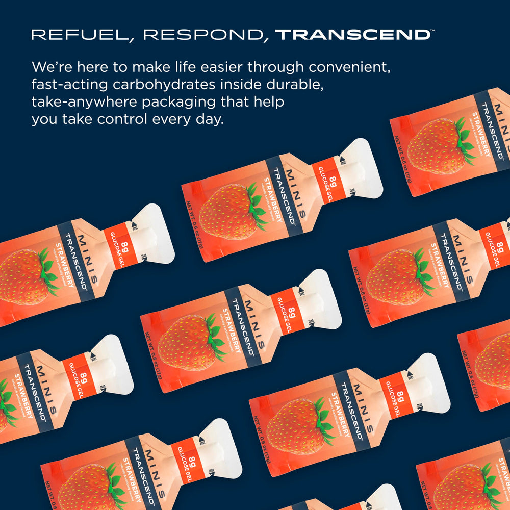 Transcend mini strawberry gel pack resting on map for travel and planning fuel