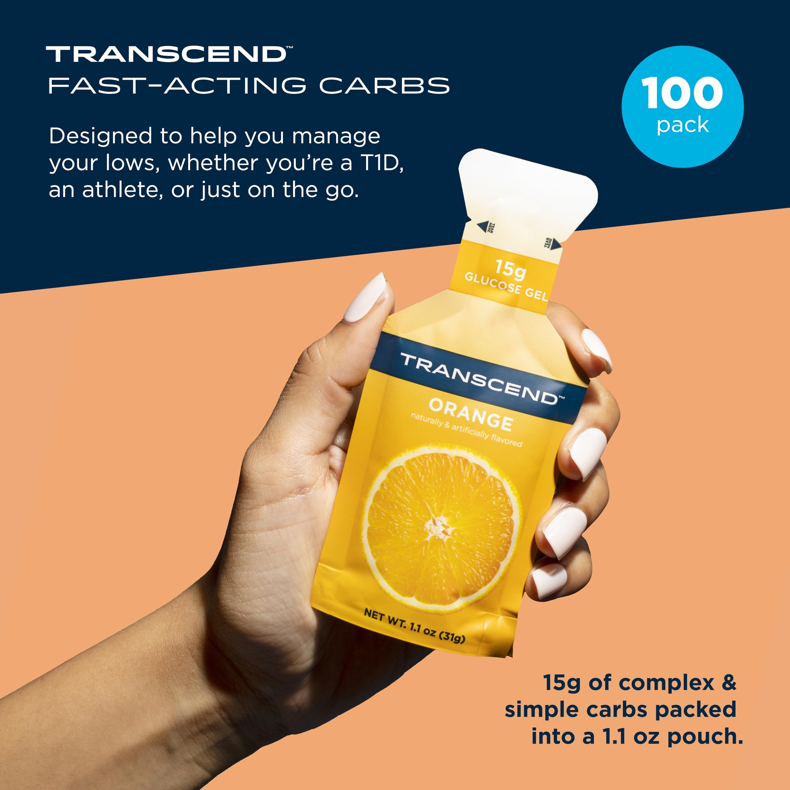 Transcend orange gels pack-100-count shows bulk fueling for long sessions.