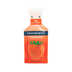 Transcend Strawberry Gel 1.1 oz packs ready for quick energy on the go.