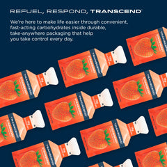 Transcend Gel ingredients label shown for transparency and gluten-free assurance.