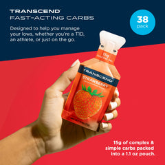 Close-up of Transcend gel packs showcasing portable energy during activity.