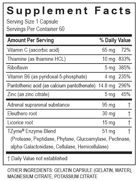 Transformation Adrenal Complex packaging on a clean surface for a simple wellness routine.