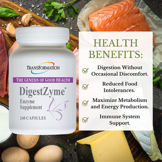 Transformation DigestZyme capsules enabling family-friendly digestive comfort.