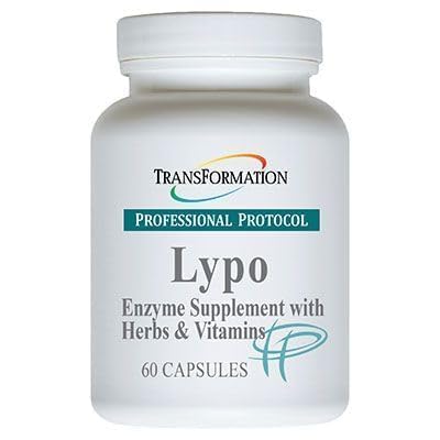 Transformation Enzymes Lypo bottle with label showing fat digestion support.