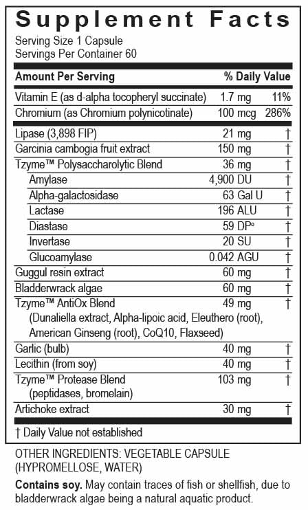 Transformation Enzymes Lypo packaging front, 60-count bottle for daily use.