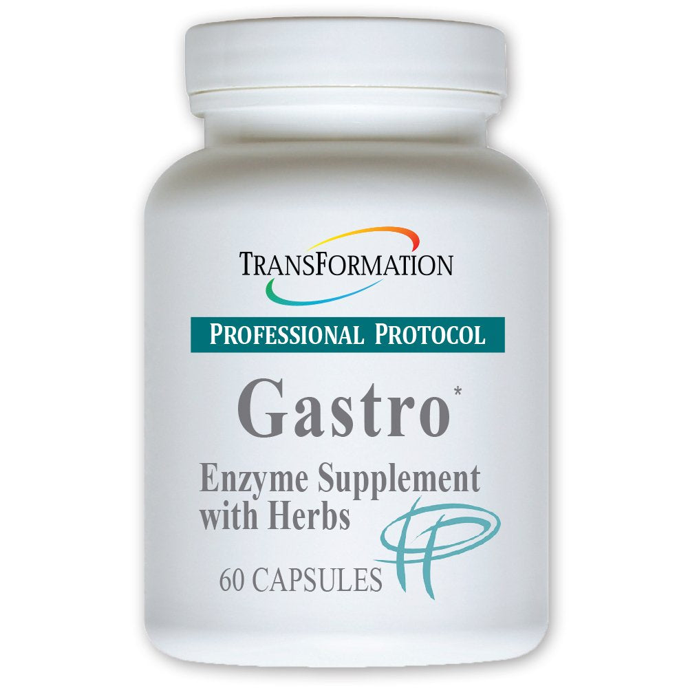 Transformation Gastro enzyme bottle cap for easy daily dosing and digestion support.