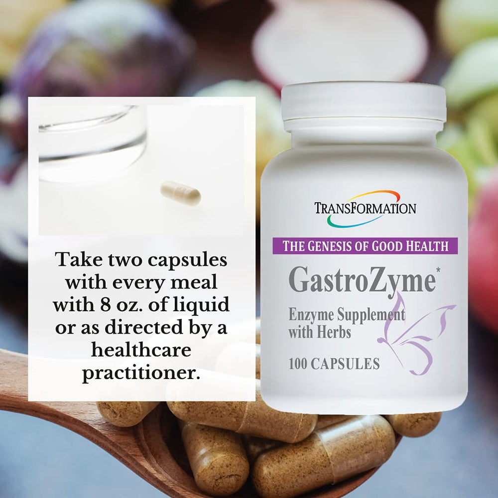 TRANSFORMATION GastroZyme dairy-free formula photo, suitable for dairy-free diets.