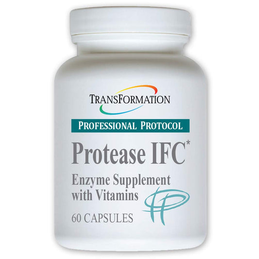 TRANSFORMATION Genesis bottle front displaying enzyme supplement for digestion support.
