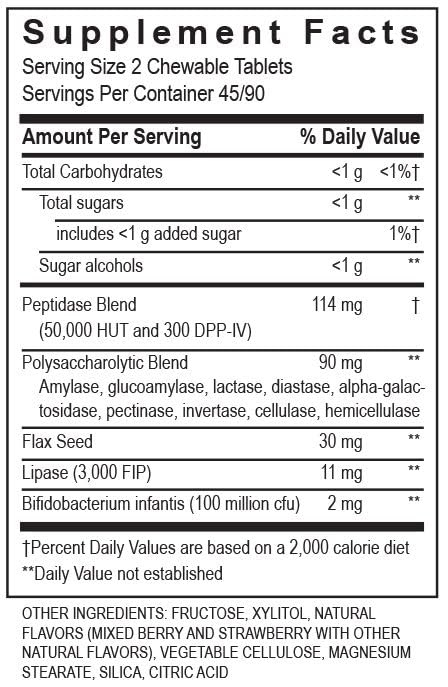 Transformation Kidz Digest packaging shows 180 chewables for convenient daily use.