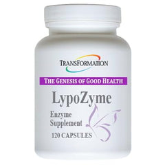 TRANSFORMATION LypoZyme 120-cap bottle front emphasizing fat digestion support