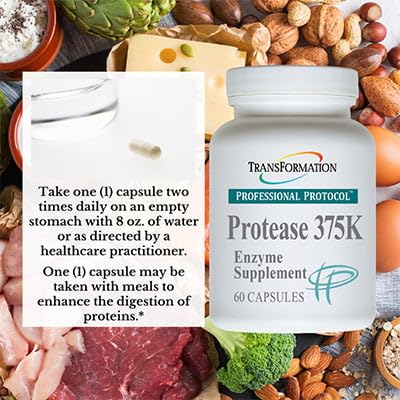 Transformation Protease 375K capsules closeup emphasizes easy daily use