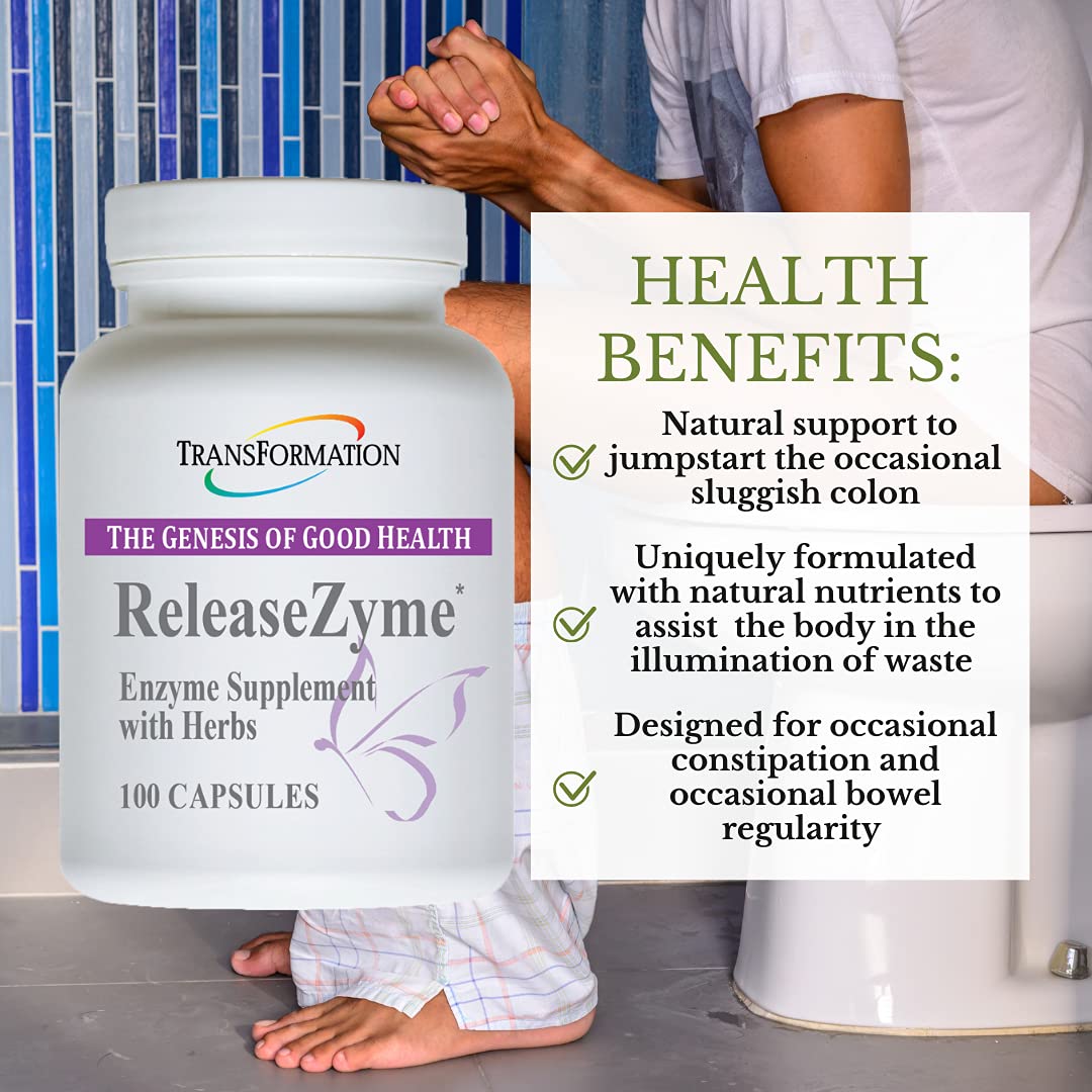 Pouring ReleaseZyme capsules for easy daily digestive aid