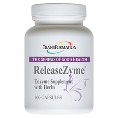 TRANSFORMATION ReleaseZyme bottle ready for daily digestive support.