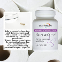 ReleaseZyme capsules arranged for daily protein digestion support.