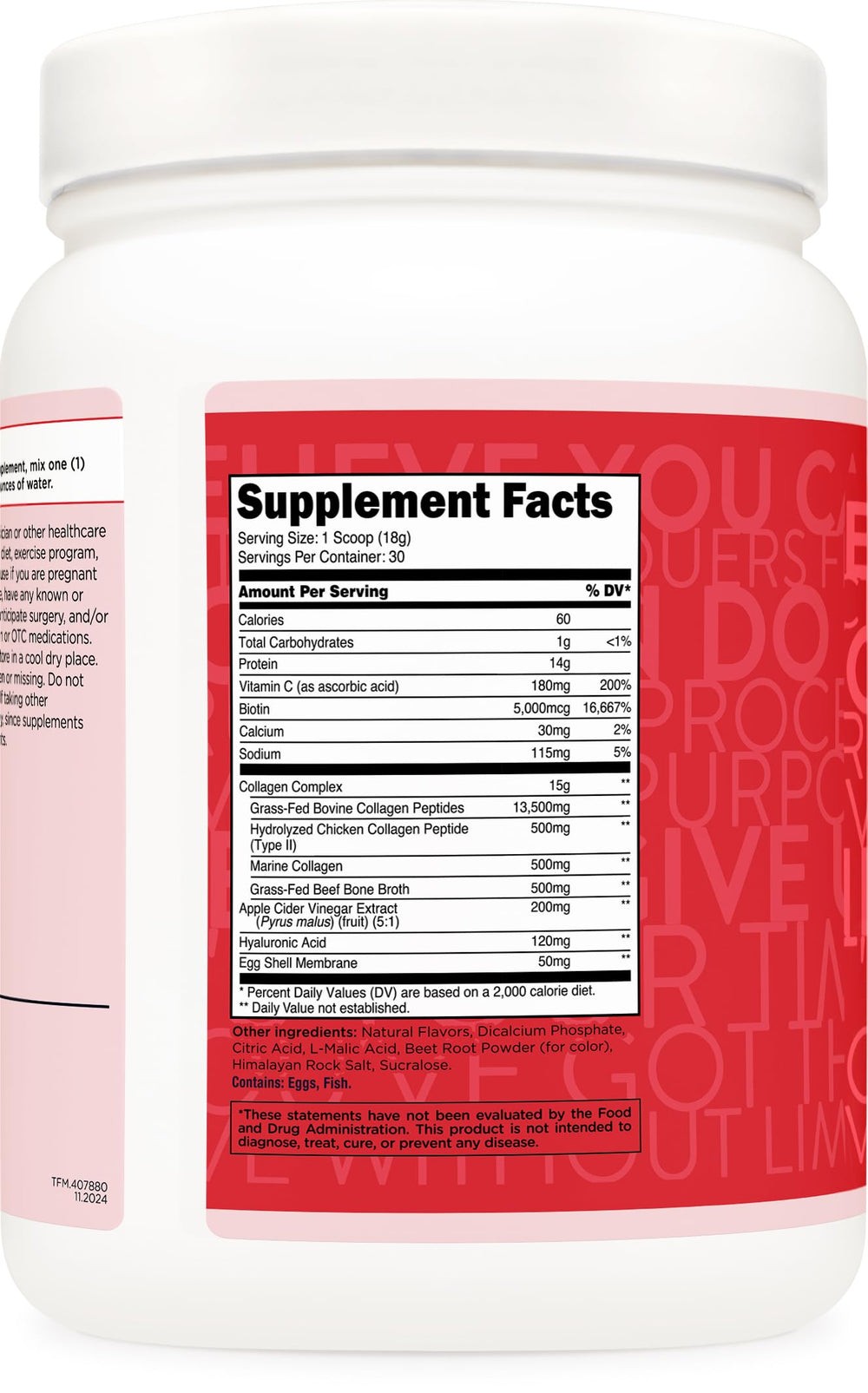 TransformHQ Beauty Collagen fruit punch glass filled for ready-to-drink beauty routine
