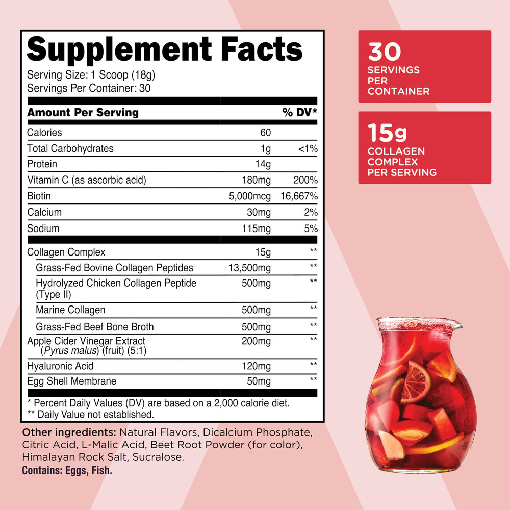 TransformHQ Beauty Collagen fruit punch scoop ready for quick mixing in water
