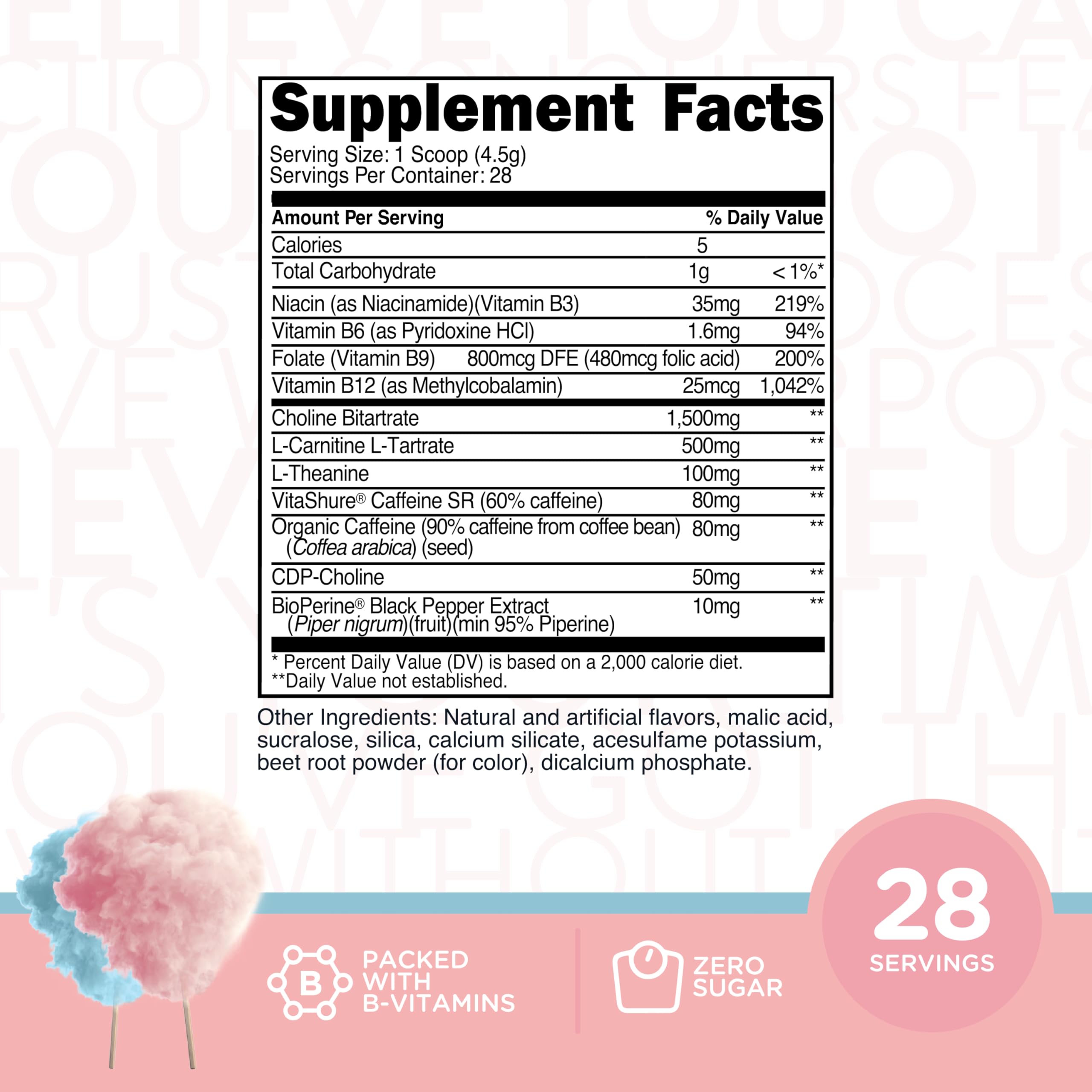 TransformHQ Energy & Focus Powder cotton candy powder-dispense for quick mixing and energy
