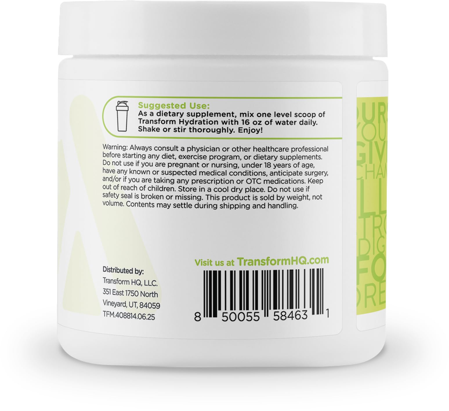 TransformHQ hydration glass with coconut lime water after workouts