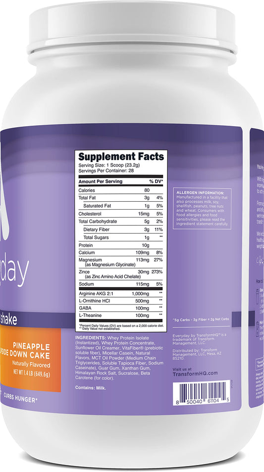 TransformHQ Nighttime Shake pouring into glass highlights easy night-time protein.