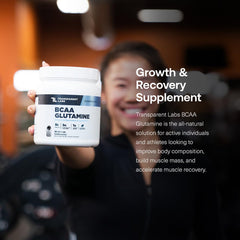 Mixed Transparent Labs BCAA Glutamine drink showing straw for hydration during workouts.