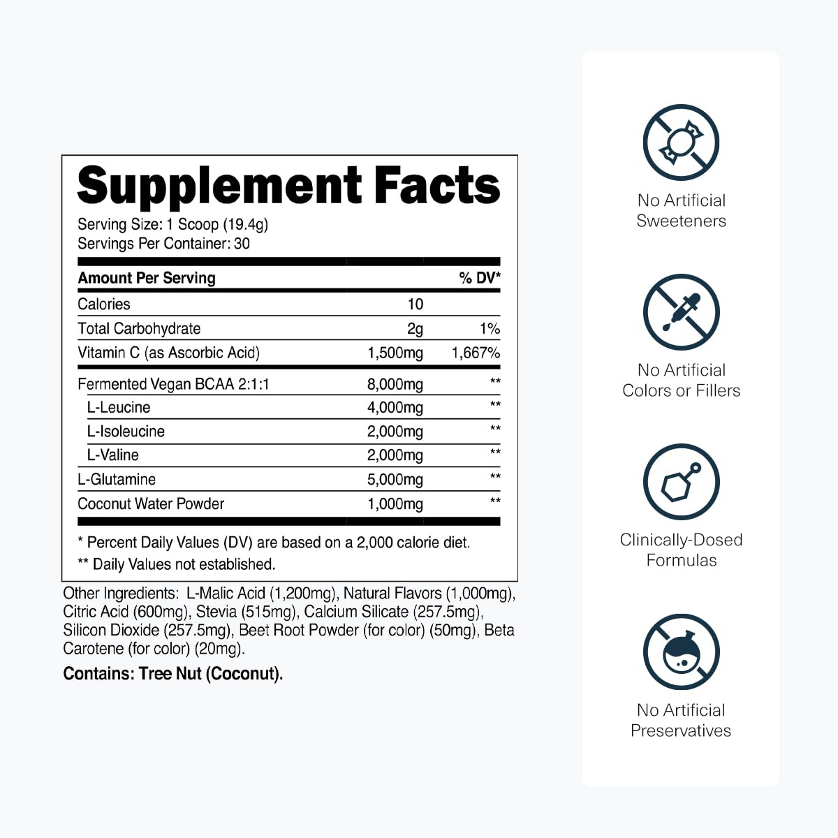 Transparent Labs BCAA Glutamine Tropical Punch mix glass demonstrates hydration during workouts.