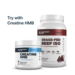 Transparent Labs Beef Isolate label with third-party testing badge
