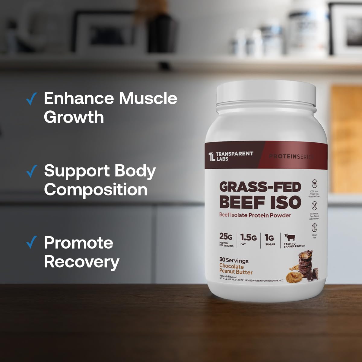 Transparent Labs beef protein powder pouring into shaker bottle for easy mixing