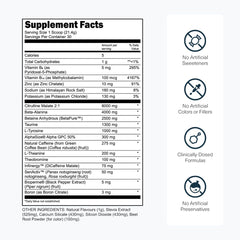 Transparent Labs Bulk Black ingredient label highlights caffeine and amino acids