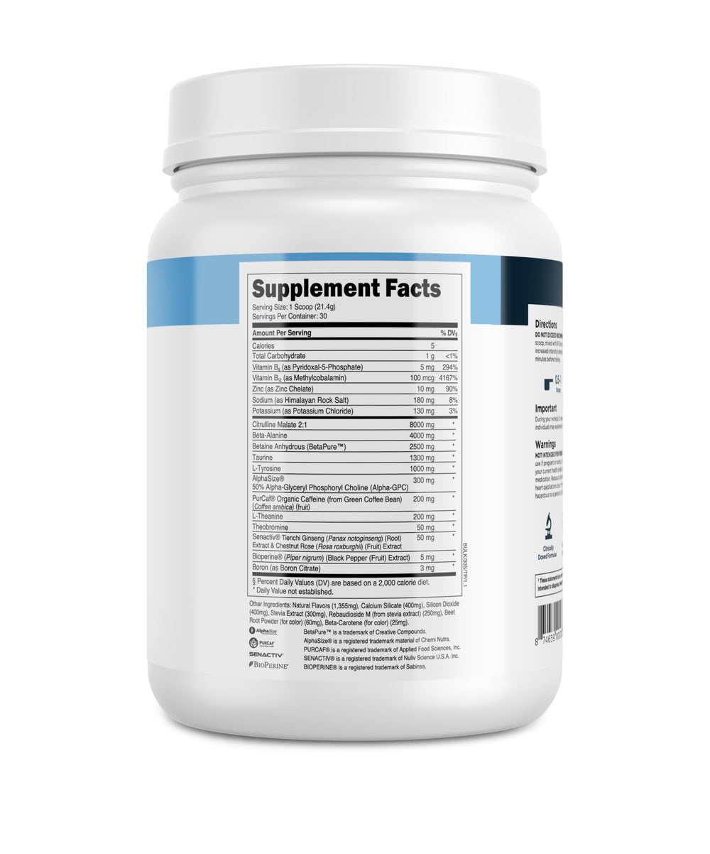 Front packaging highlights Transparent Labs commitment to quality and transparency.