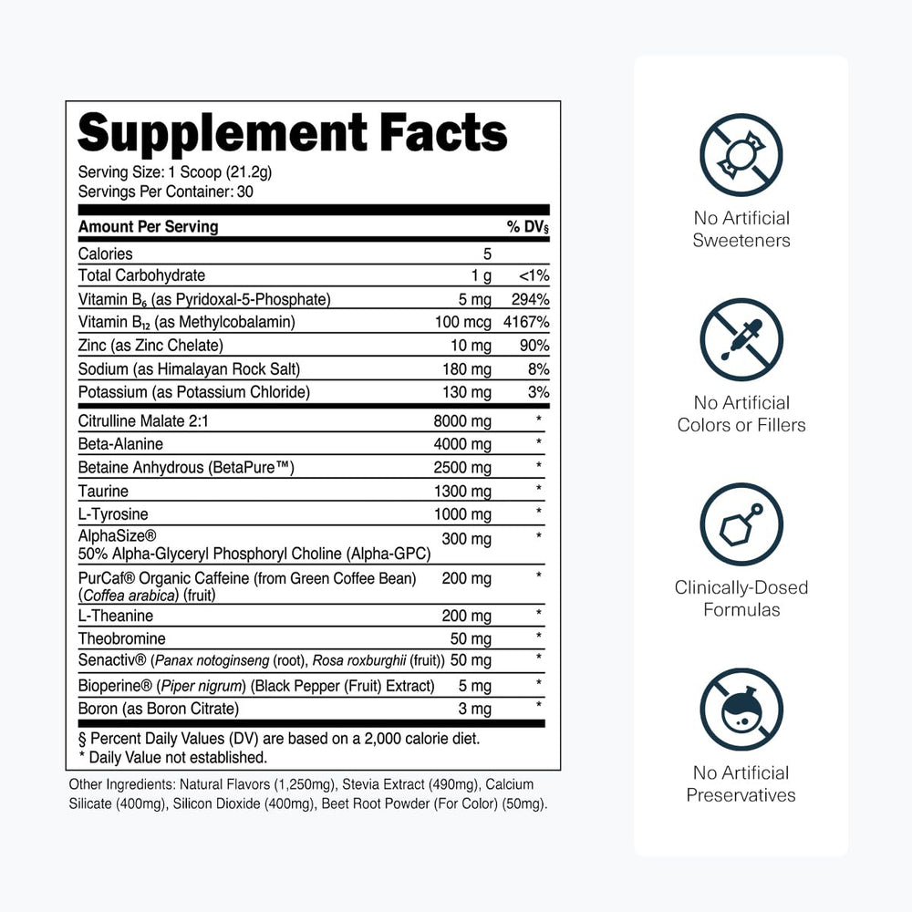 Transparent Labs Bulk Pre Workout tub with transparent label for ingredient trust.