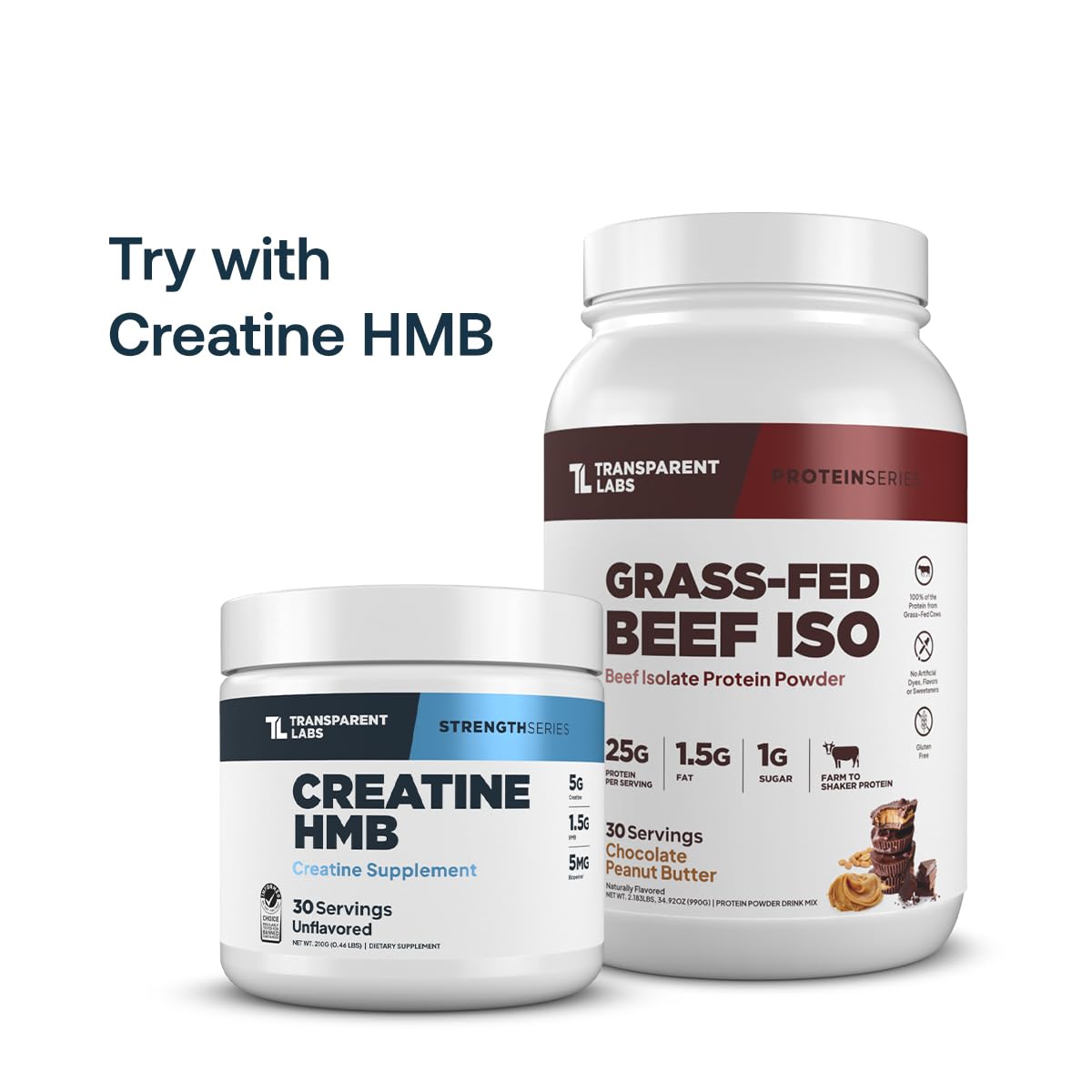 Transparent Labs grass-fed label close-up communicates third-party tested quality