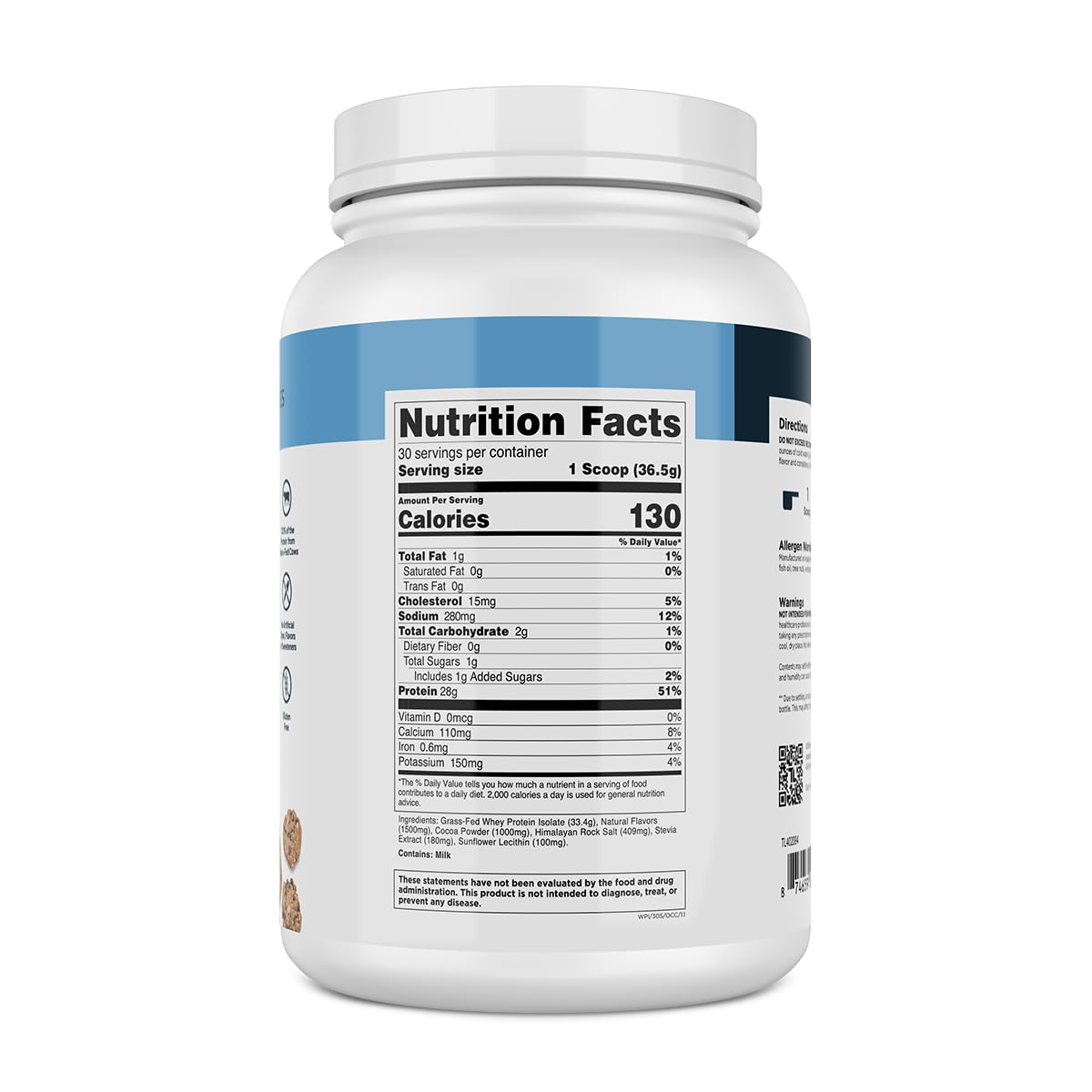 Transparent Labs nutrition facts emphasize high protein with minimal sugar