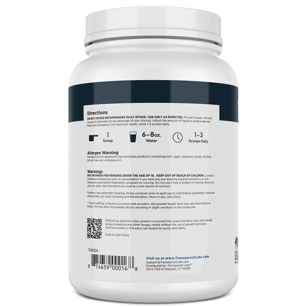 Transparent Labs powder ready for a protein-rich daily routine