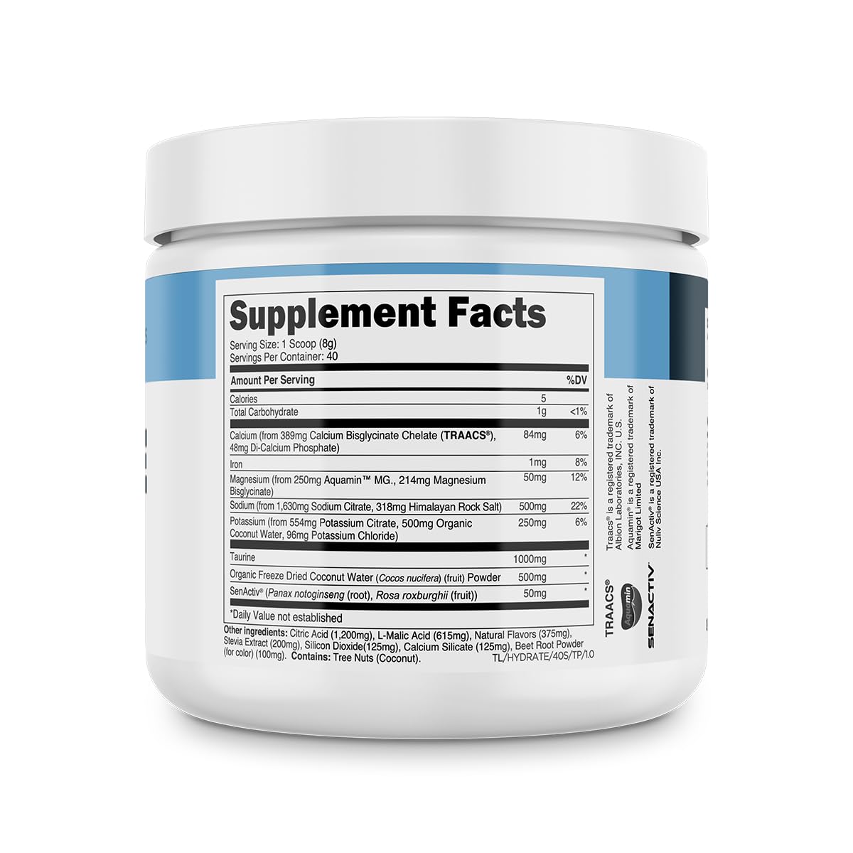 Transparent Labs Hydrate ready during workouts providing tasty hydration boost