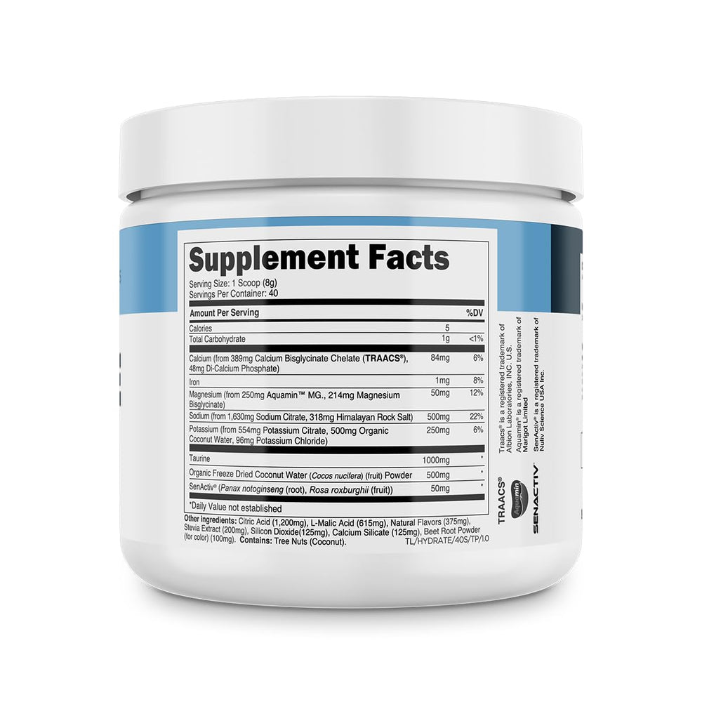 Transparent Labs Hydrate ready during workouts providing tasty hydration boost