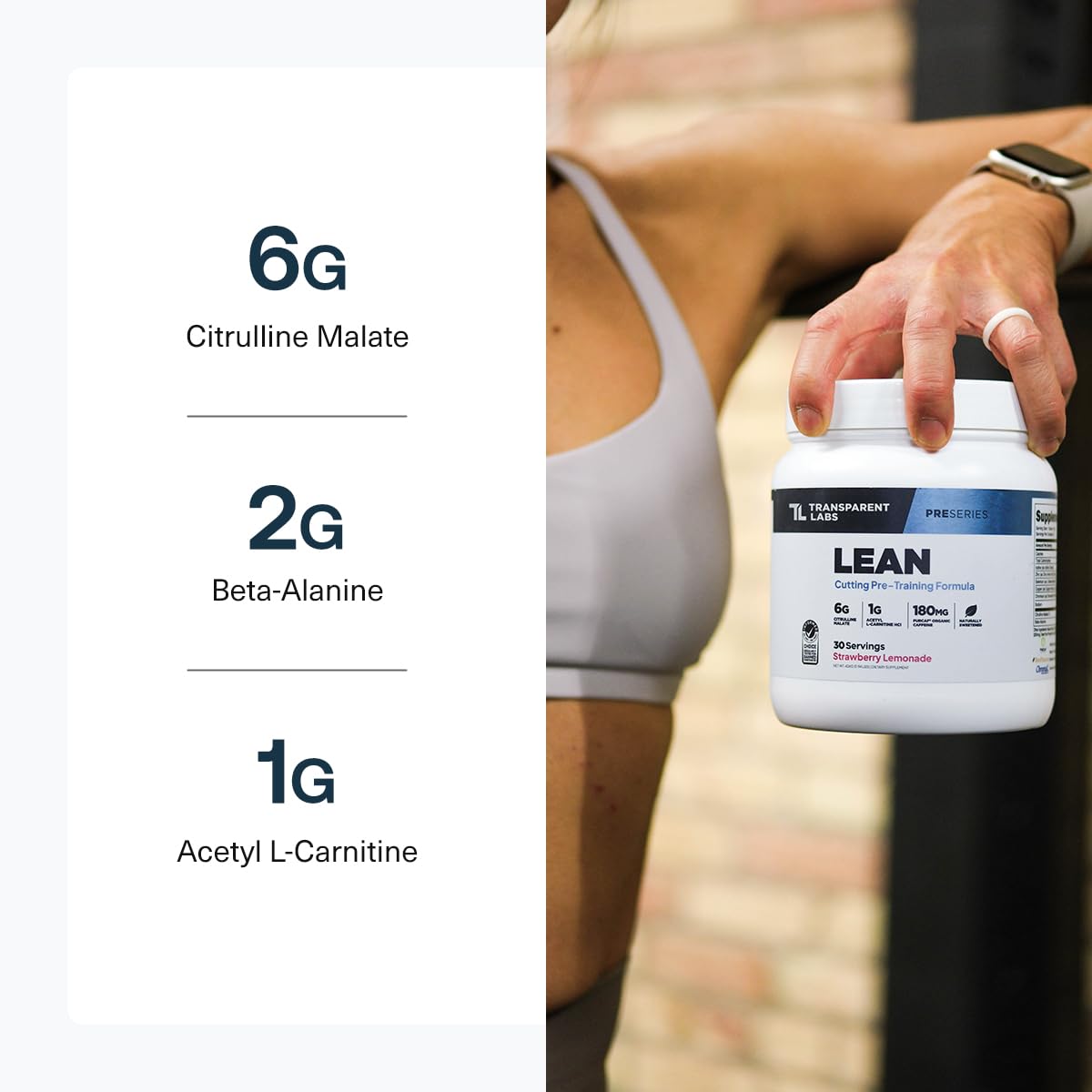 Transparent Labs Lean Pre-Workout acetyl-l-carnitine visual signals energy metabolism for training.