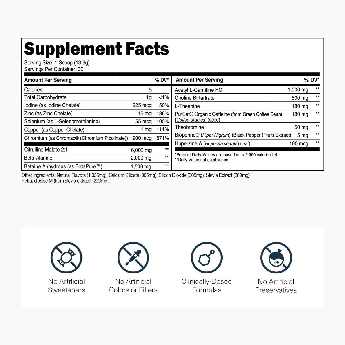 Transparent Labs Lean Pre-Workout blue raspberry label signals clean energy and flavor.