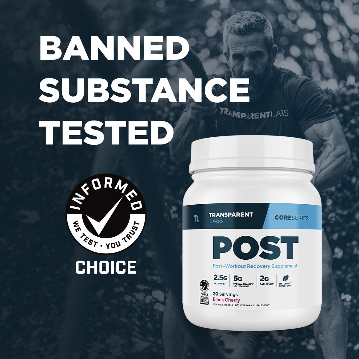 Transparent Labs Post bottle being poured for post-workout recovery