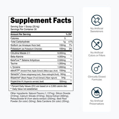 Label close-up emphasizes transparent ingredients for informed, stimulant-free supplementation