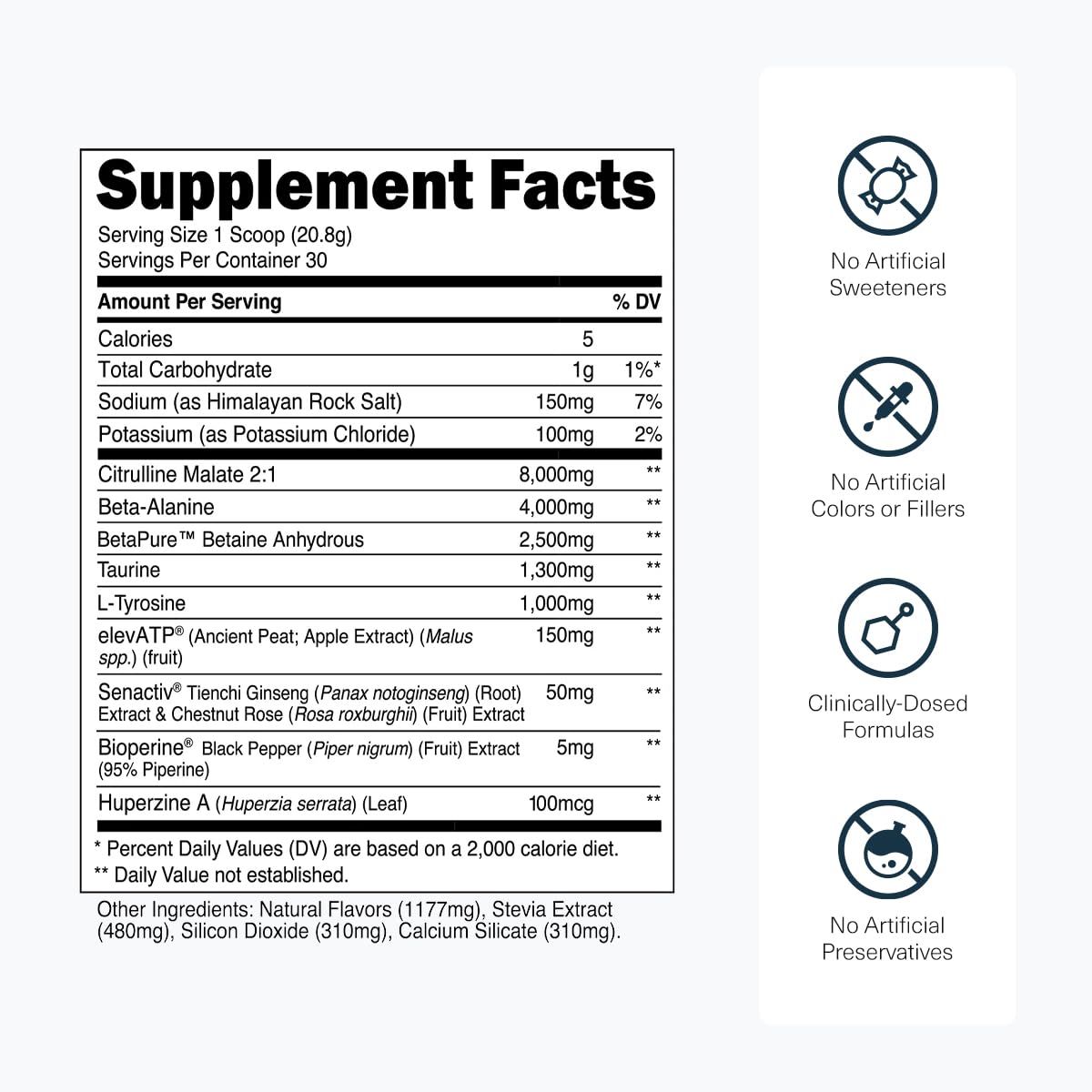 Transparent Labs Stim-Free Pre-Workout glass with powder mixed