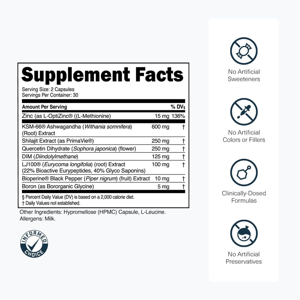 Transparent Labs Vitality ashwagandha and KSM-66 capsules for stress support.