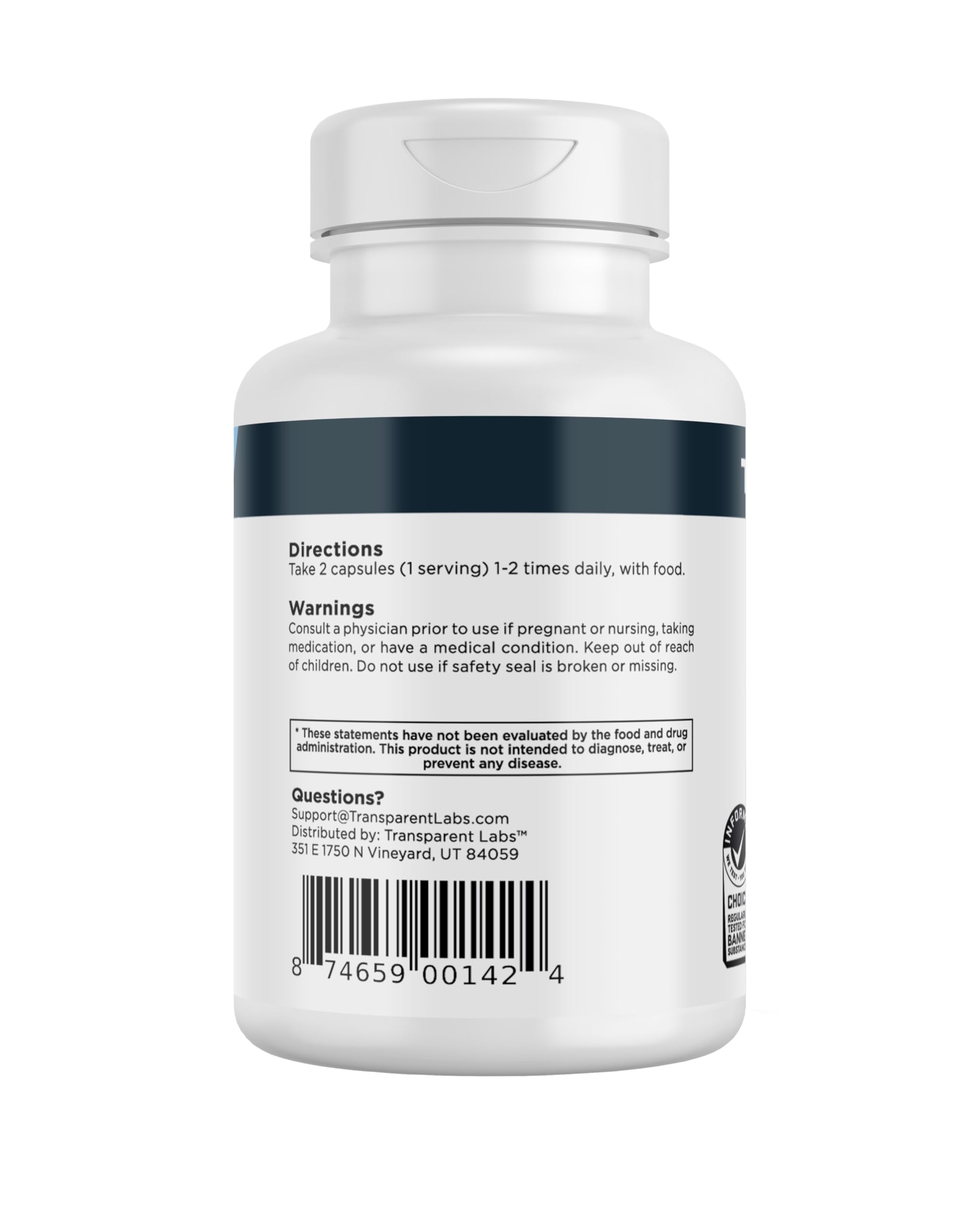 Transparent Labs Vitality L-OptiZinc bottle close-up for absorption benefits.