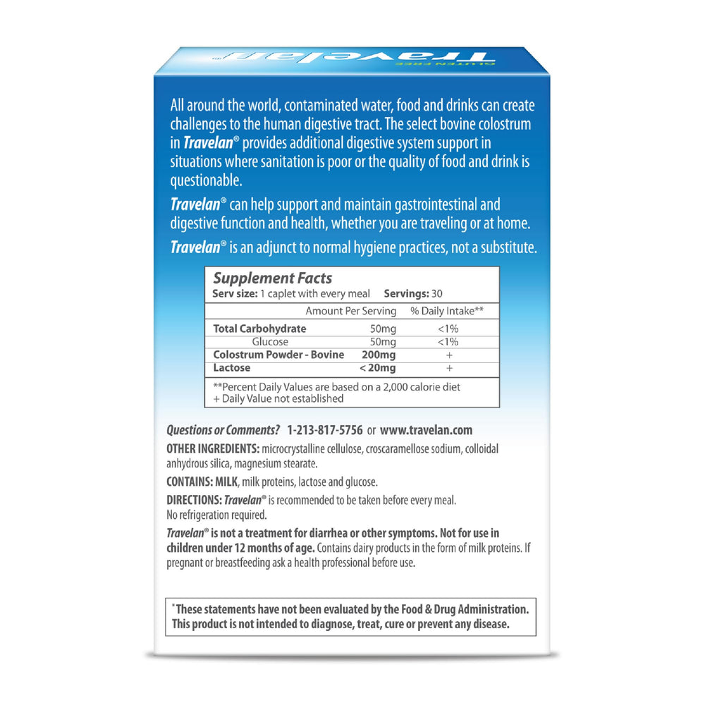Travelan 30-count travel pack displayed for easy packing.