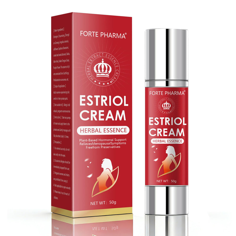 TravelMaster bioidentical estriol cream packaging shows gentle pH-balanced formula for intimate care.