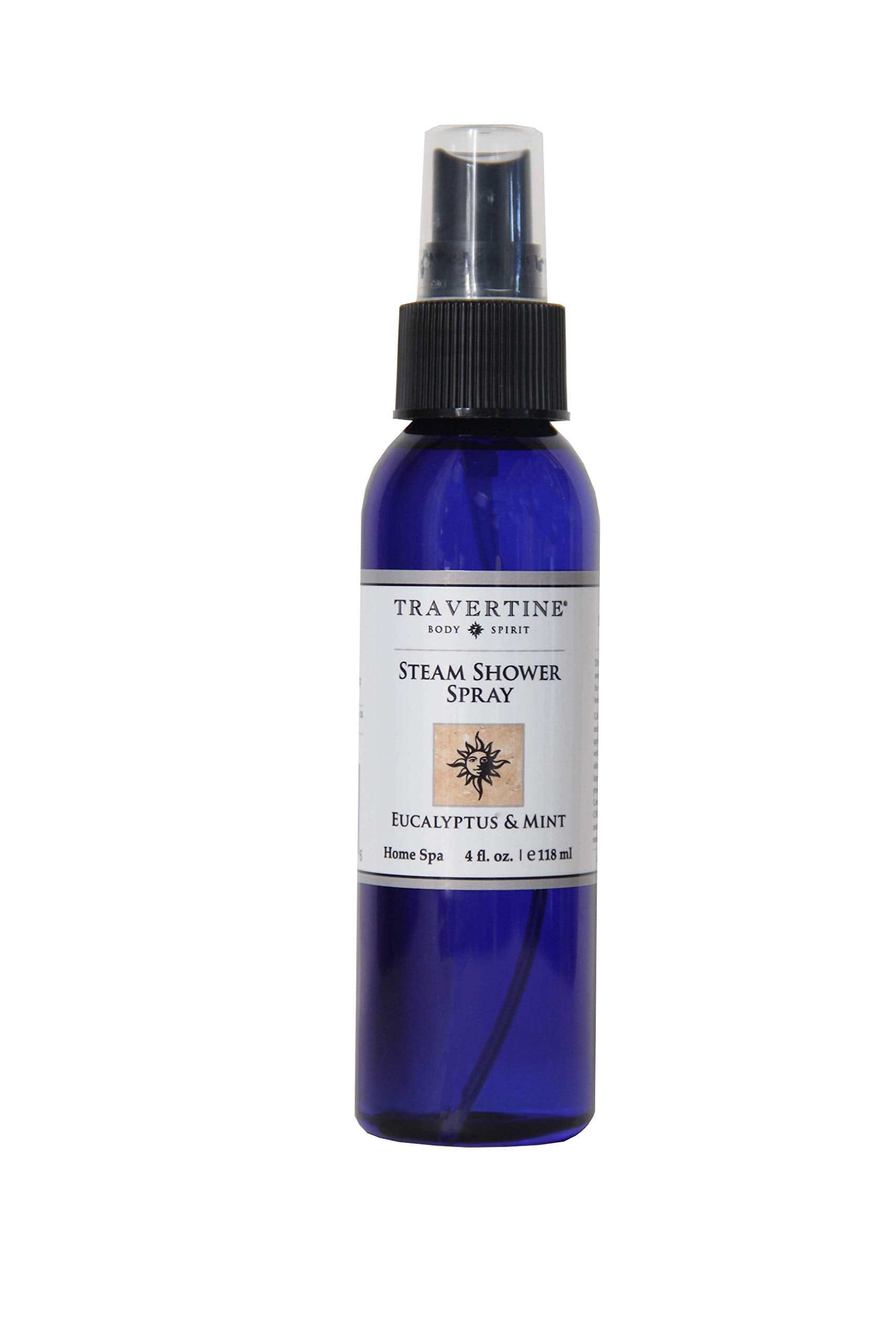 Travertine Spa Steam Shower Spray bottle with eucalyptus mint for spa like ambiance