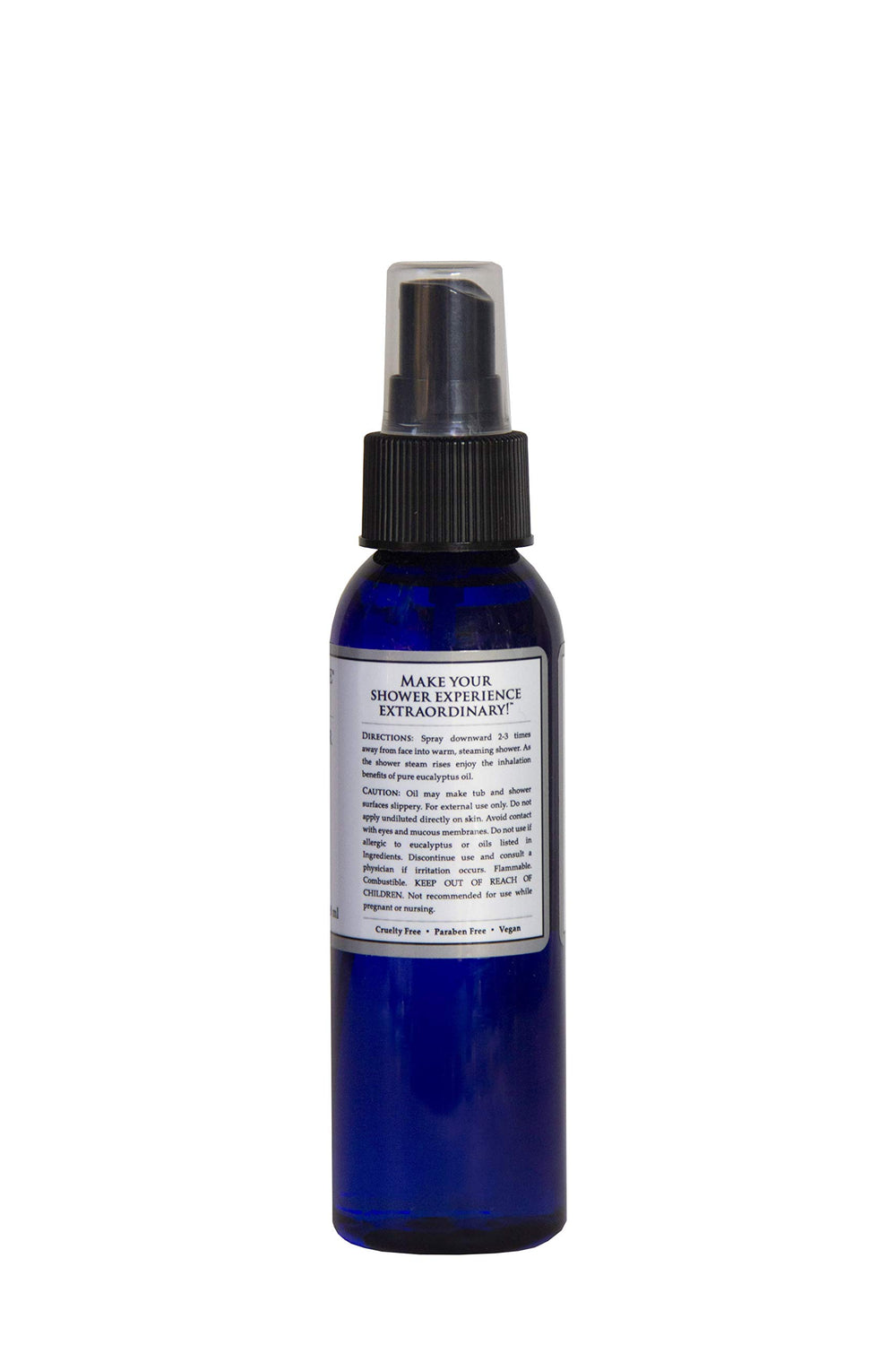 Travertine Spa Steam Shower Spray eucalyptus and citrus variant bottle ready for refreshing steam sessions.