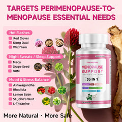 Trawecual menopause label detail highlights key ingredients.