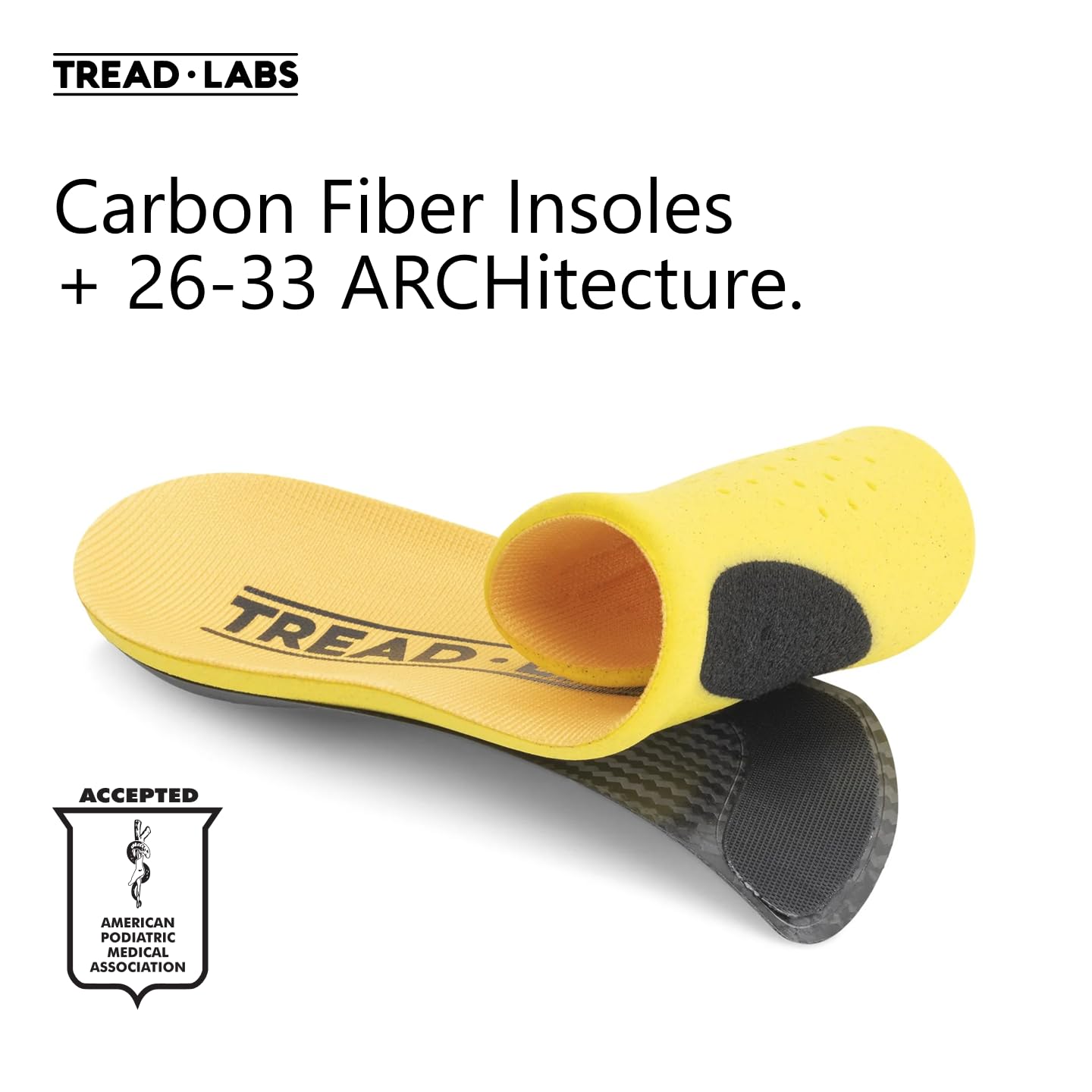 Dash insoles showing four arch heights for a customizable athletic fit.