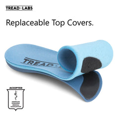 Pace insoles showcase four arch heights for versatile fit.